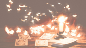cards, candles, and luminous butterflies